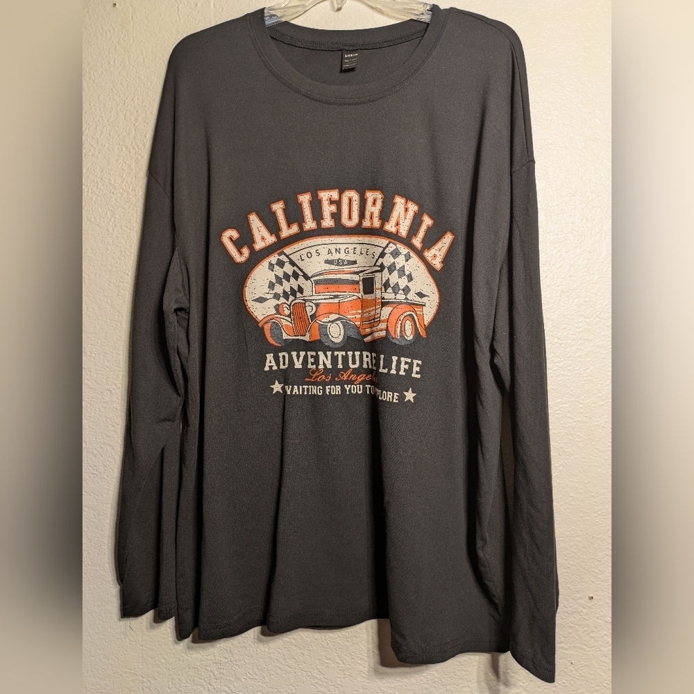 SHEIN California Adventure Life Graphic Long Sleeve Shirt Size Xl